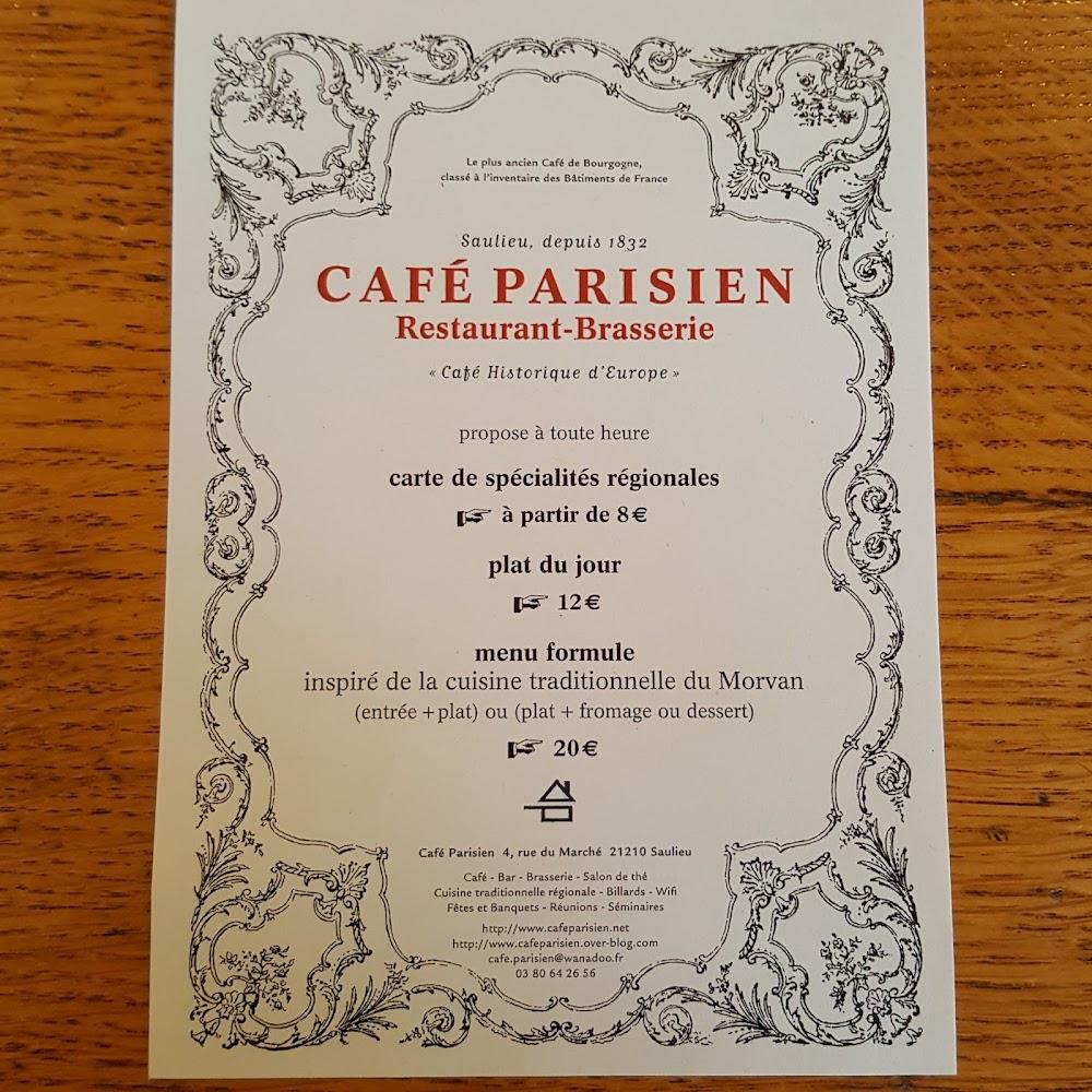Café Parisien de saulieu - Menu Image 1